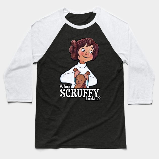 Who's Scruffy Looking? Baseball T-Shirt by Art By James Hance